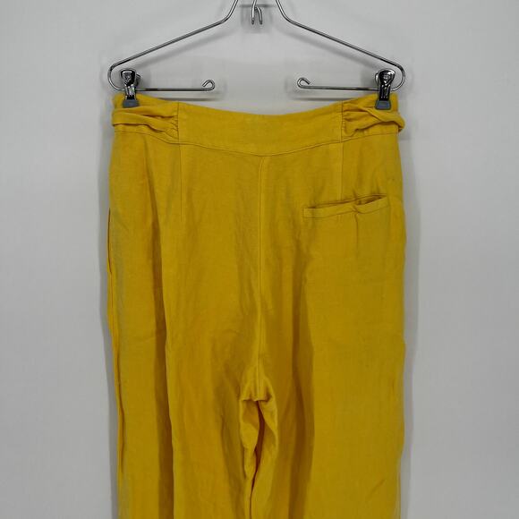 Ashley Park x RTR Linen Blend Wide Leg pants yellow - 8 - Picture 7 of 11